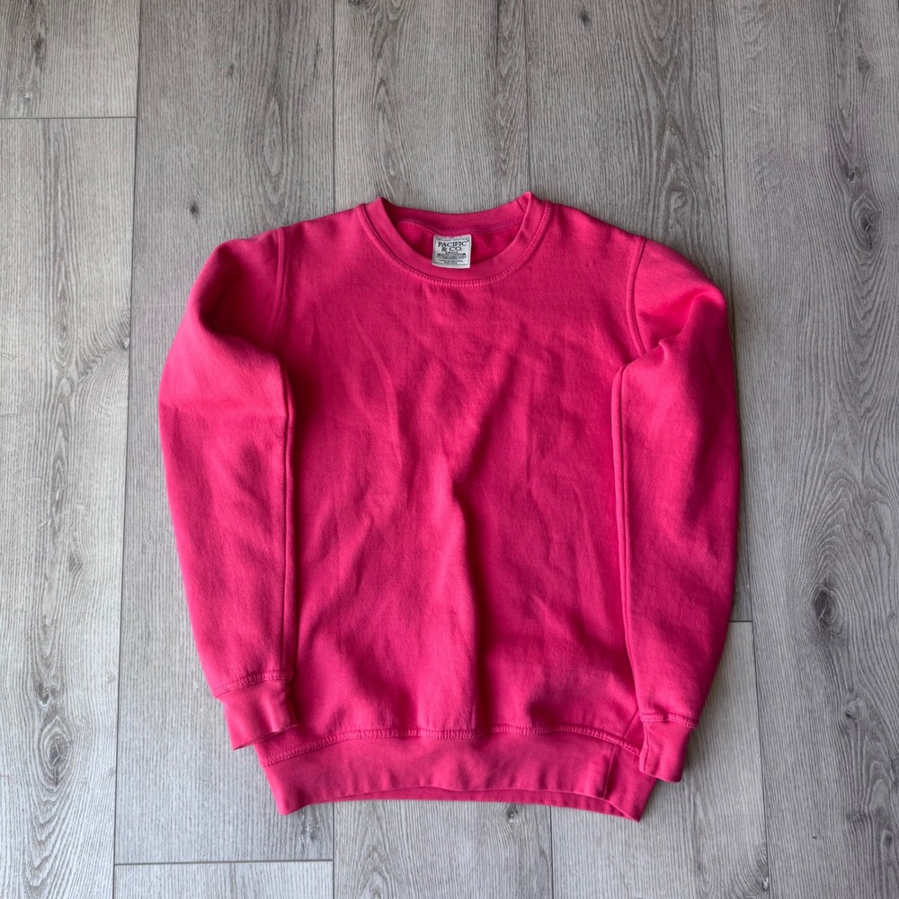 Pacific & Co Hot Pink Crewneck Sweatshirt Small Fleece Pullover RN 112932